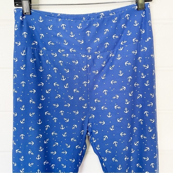 Lularoe High Rise Blue White Anchor Size Tall-Curvy (12-18) - Picture 2 of 4